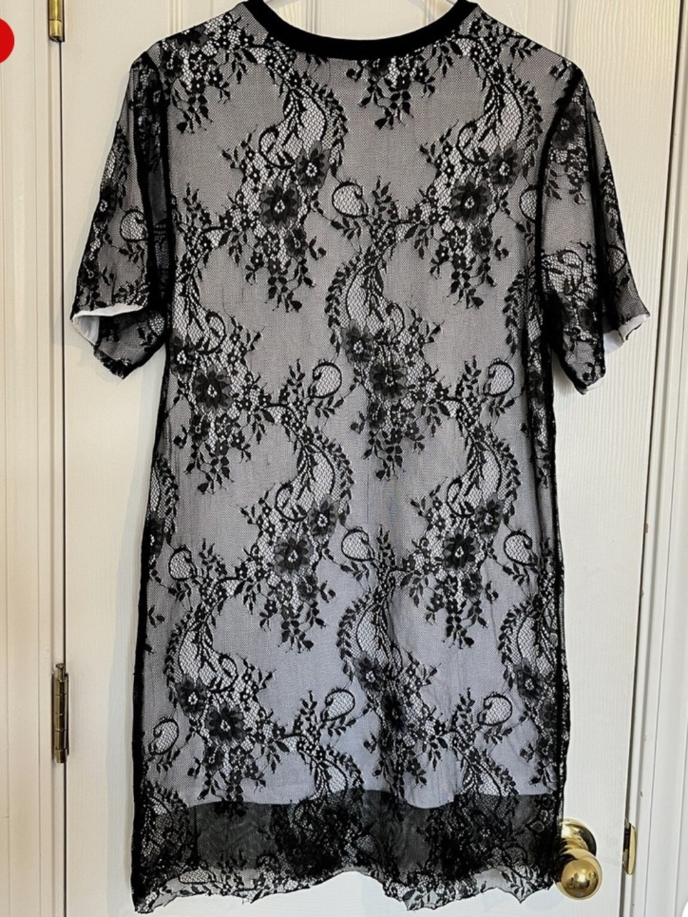Zara Black Sheer Floral Lace Mini Dress 
Size Medium. Edgy but Feminine.